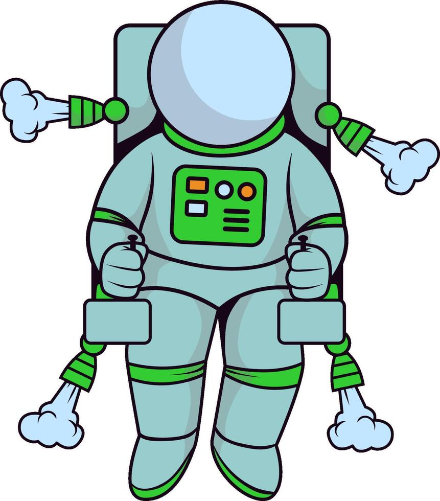 an astronaut sitting in a chair with his arms crossed vector