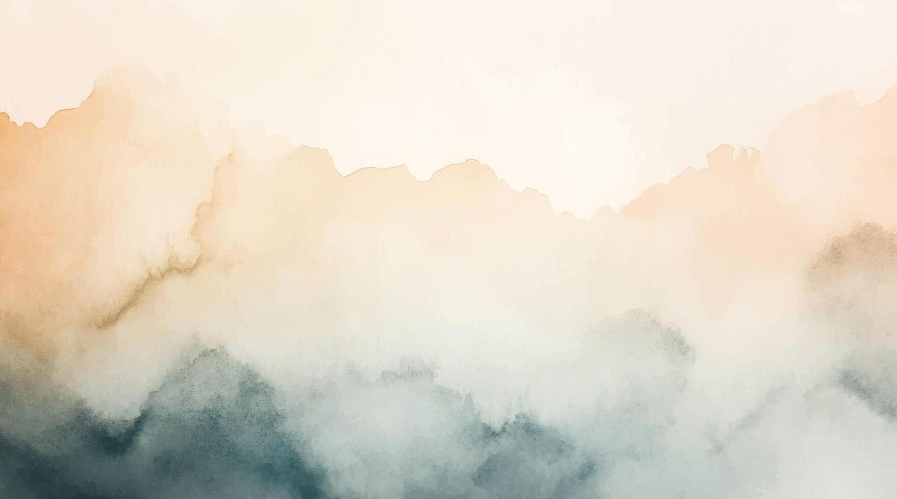 Abstract horizontal watercolor background. Hand drawn texture. Brush stroked painting pastel in brown green color vector