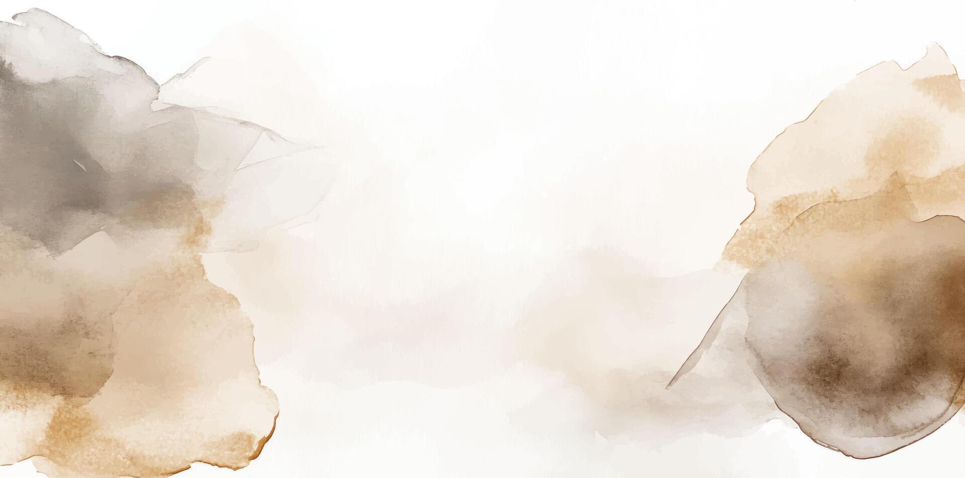 Abstract horizontal watercolor background. brown colored hand drawn texture. Brush stroked painting pastel color vector