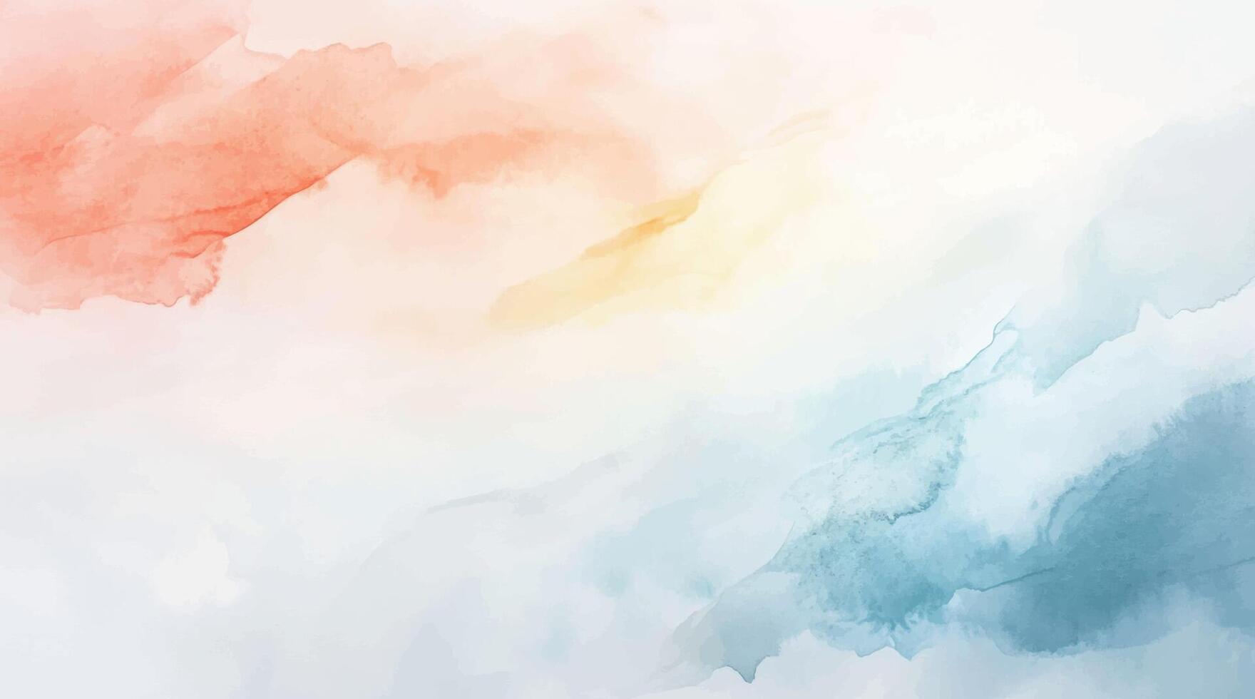 Abstract horizontal watercolor background. Hand drawn texture. Brush stroked painting pastel blue red orange watercolour vector