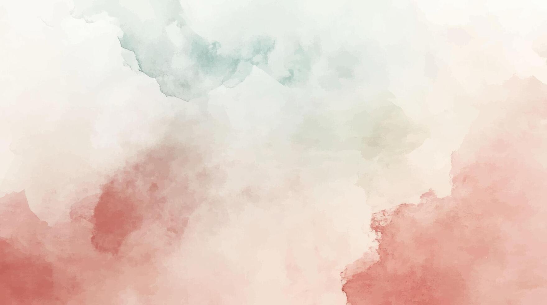 Abstract horizontal pink green colored watercolor background. Hand drawn texture. Brush stroked painting pastel color illustration vector
