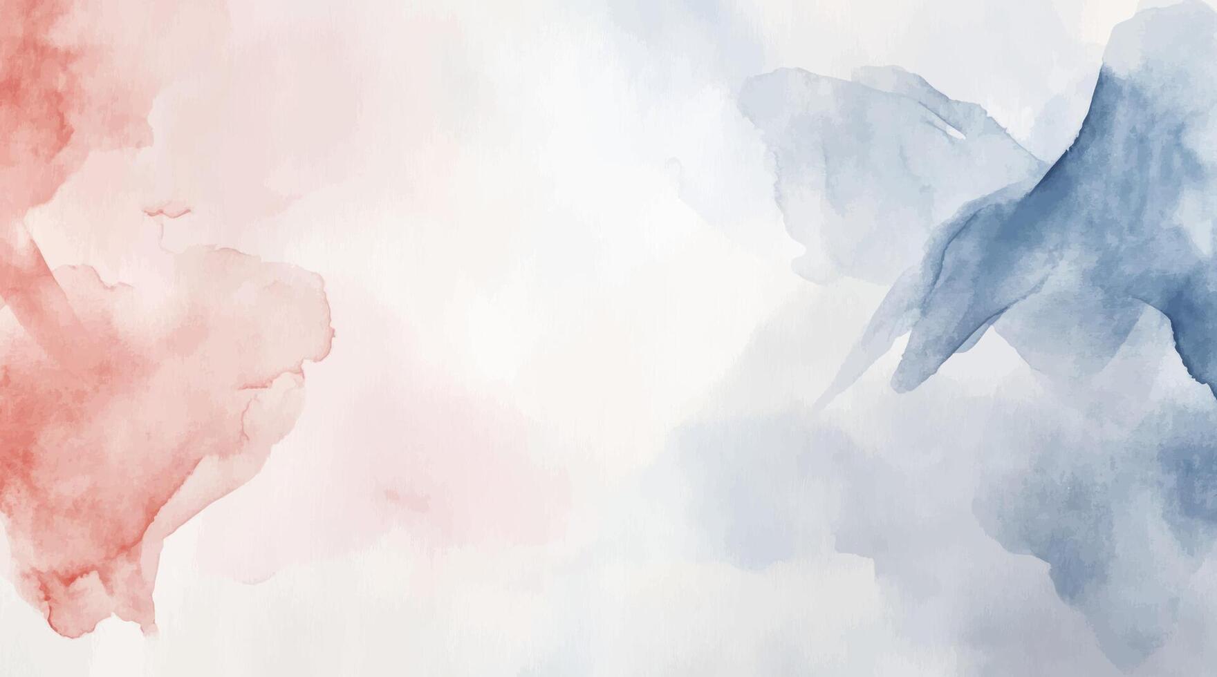 Abstract horizontal watercolor background. pink blue colored Hand drawn texture. Brush stroked painting pastel color illustration vector