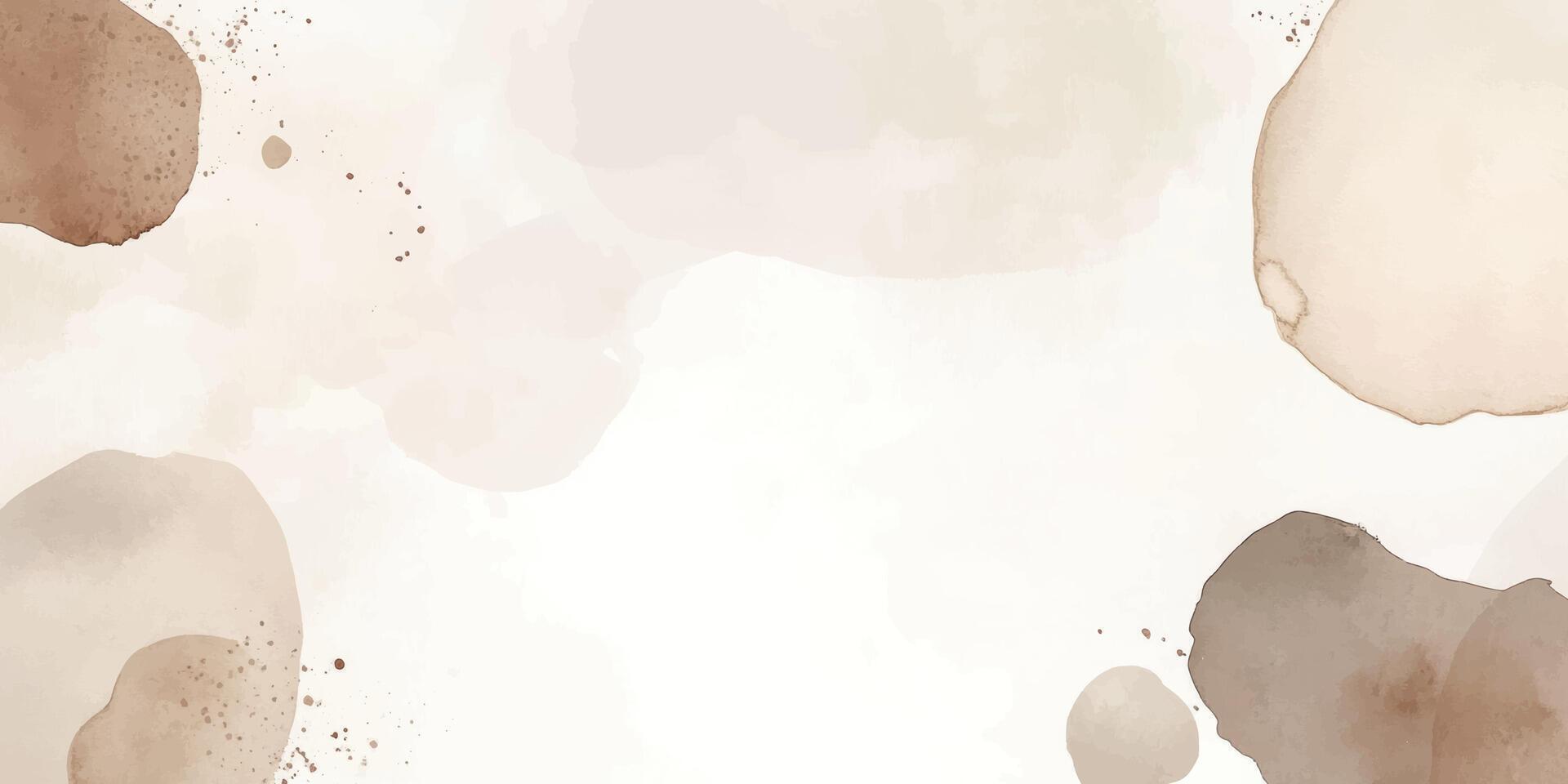 Abstract horizontal brown watercolor background. Hand drawn texture. Brush stroked painting vector
