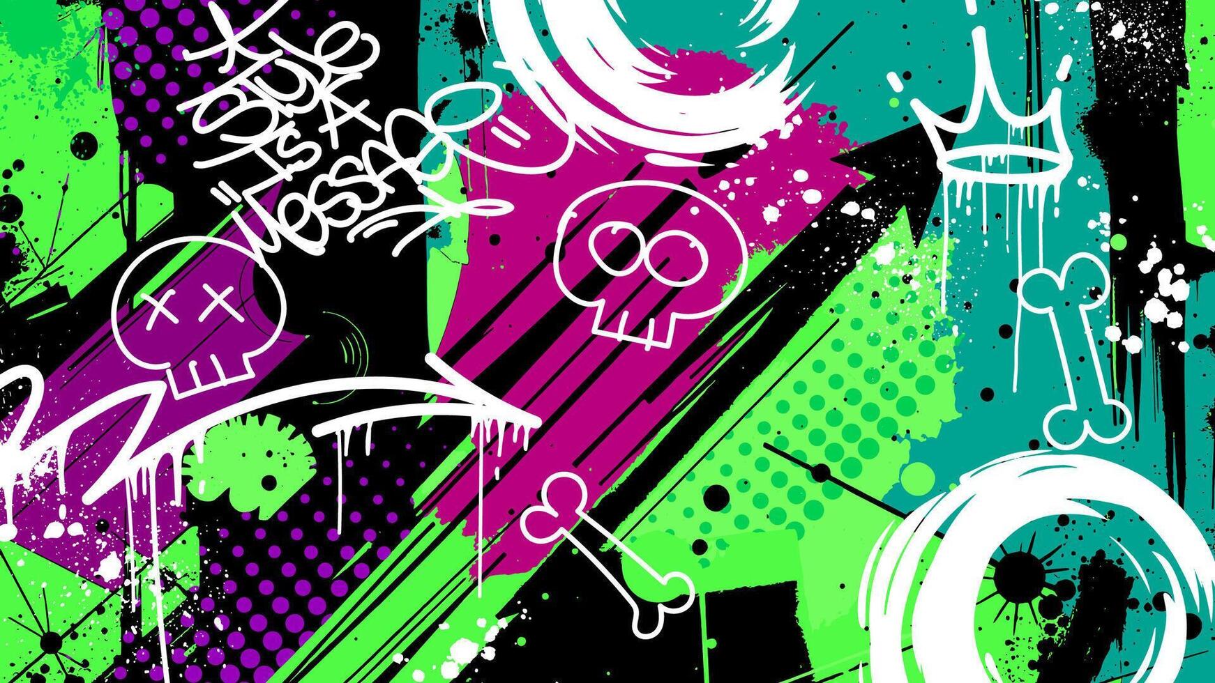 Abstract graffiti background with scribble, grunge and tagging hand-drawn style. vector