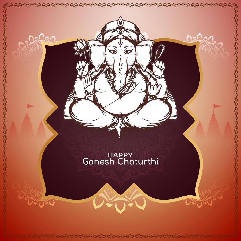 Happy Ganesh Chaturthi Indian festival celebration elegant background vector
