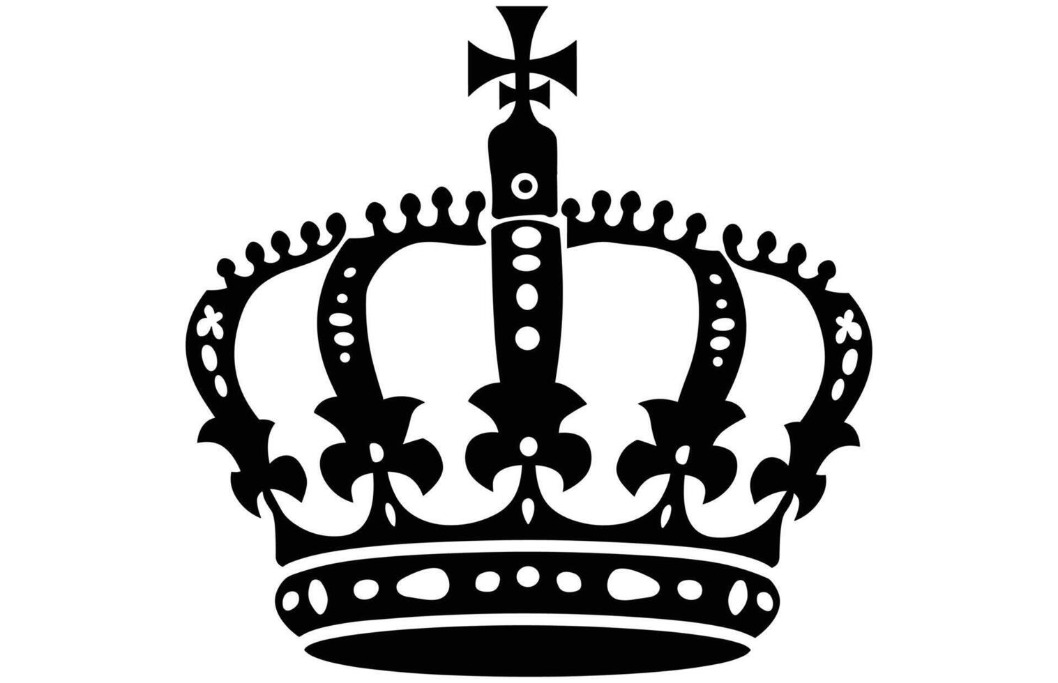 Crown Silhouette Elegant Royal Symbol Stock Design, Royalty and Regal Symbol Illustration. vector