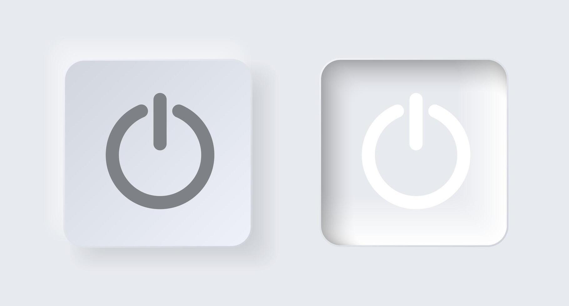 Neumorphic on button for interface application or web design. Simple elegant neumorphism trendy designs element UI components isolated on white background. vector