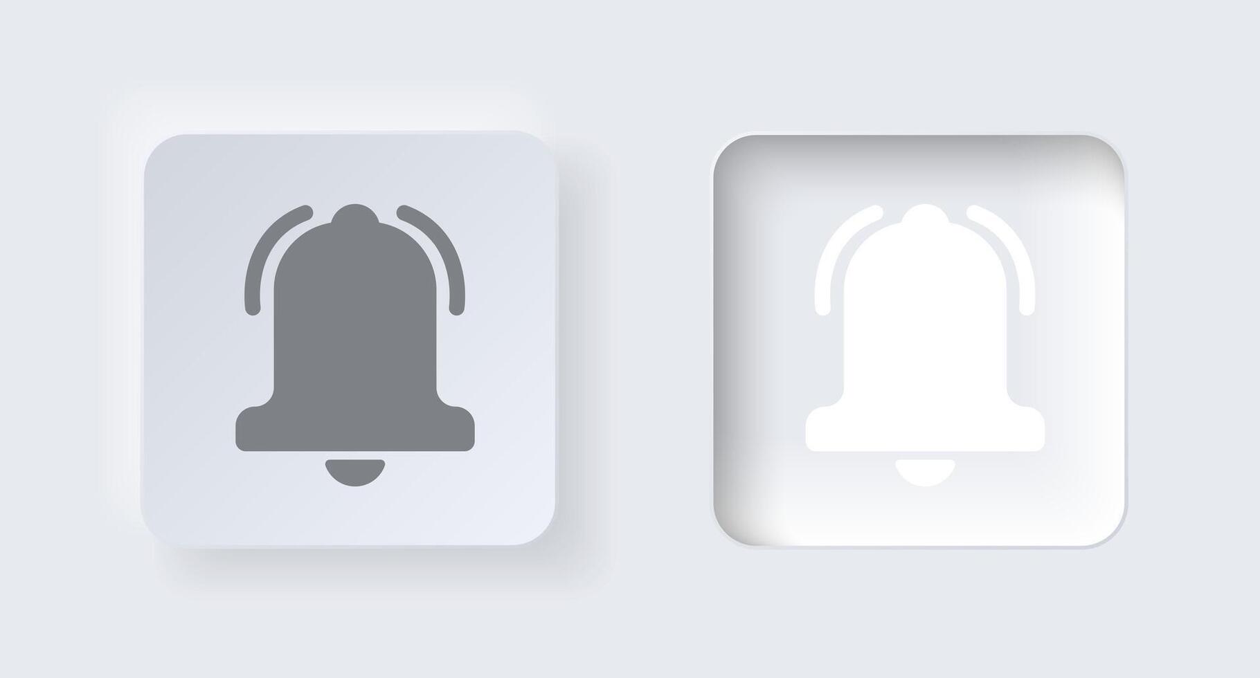 Neumorphic alarm button for interface application or web design. Simple elegant neumorphism trendy designs element UI components isolated on white background. vector