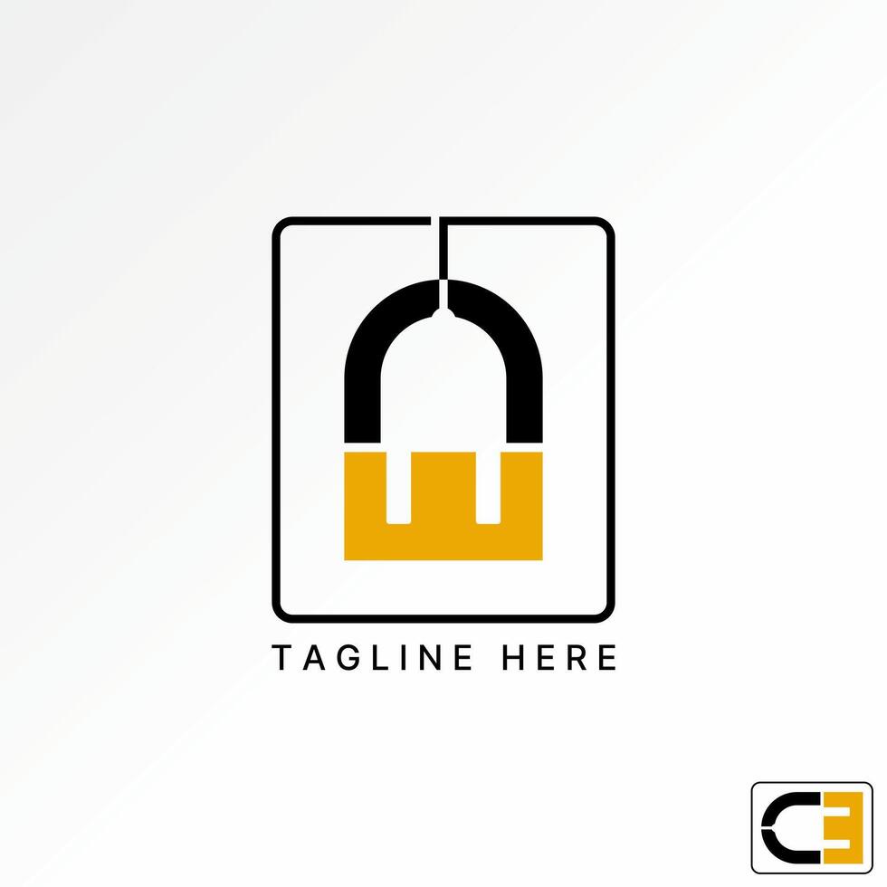 Logo design graphic concept abstract creative premium stock initial CE font cable stecker plug electrical. Related to monogram typography brand vector