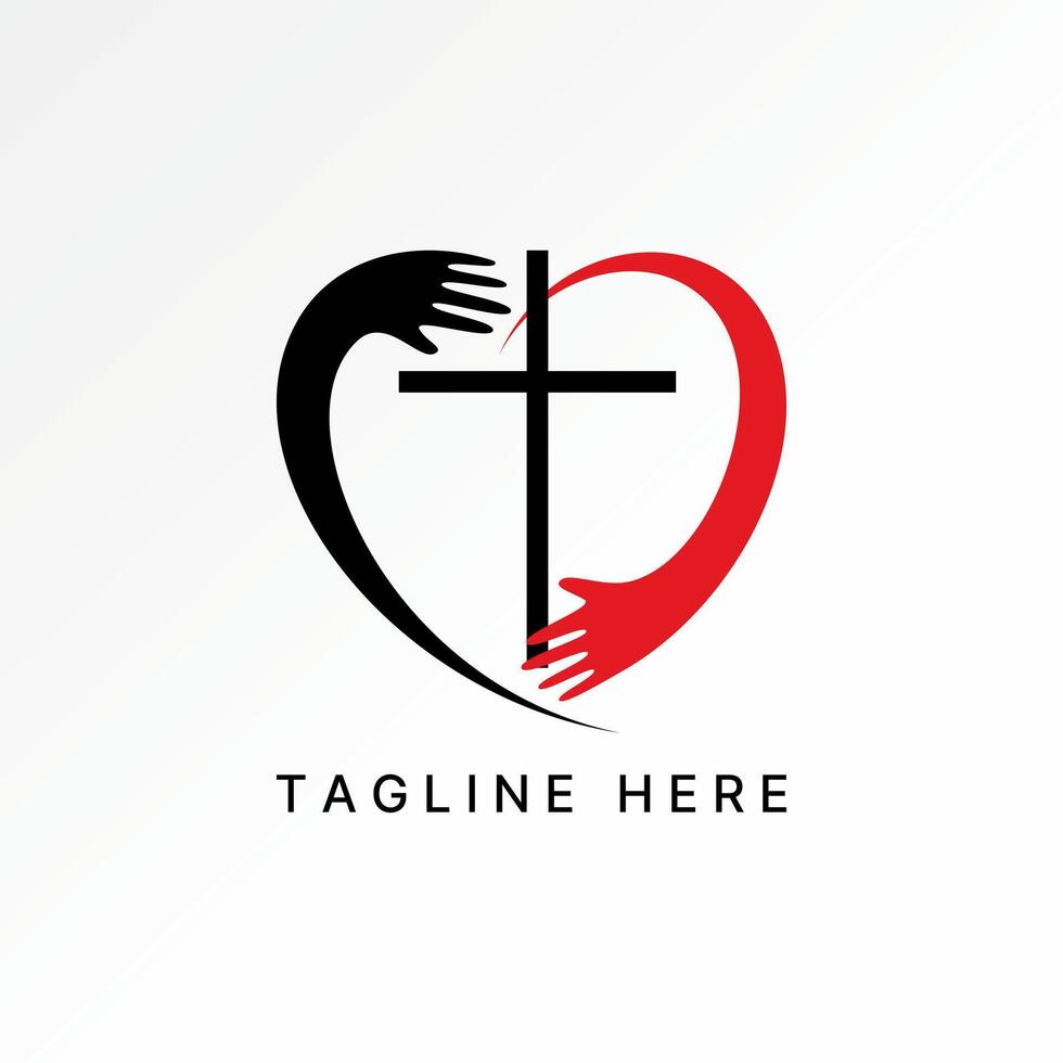 Logo design graphic concept abstract creative premium stock swoosh love hands hug church pray ministry faith Related christian catholic baptism vector