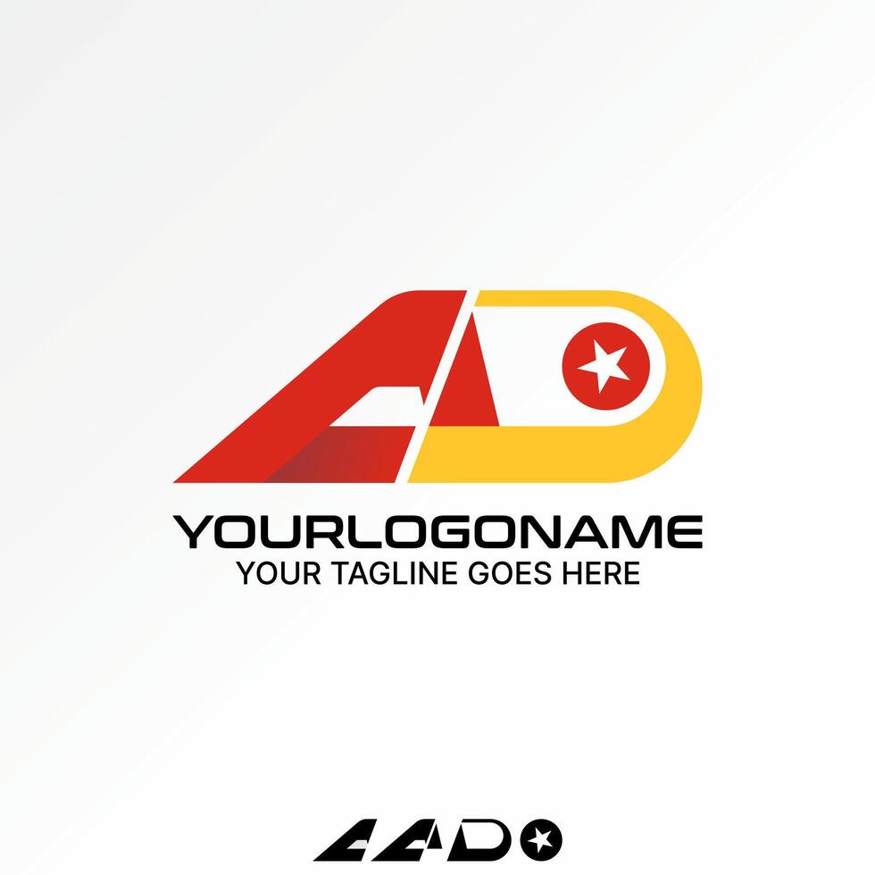 Logo design graphic concept abstract creative premium stock initial AD font fast sport league aeroplane. Related monogram typography aircraft vector