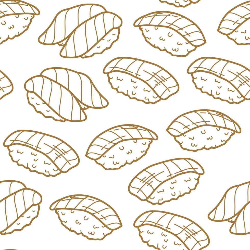 sushi pattern background. Japanese food seamless pattern background. sushi seamless pattern background. doodle sushi pattern background. vector
