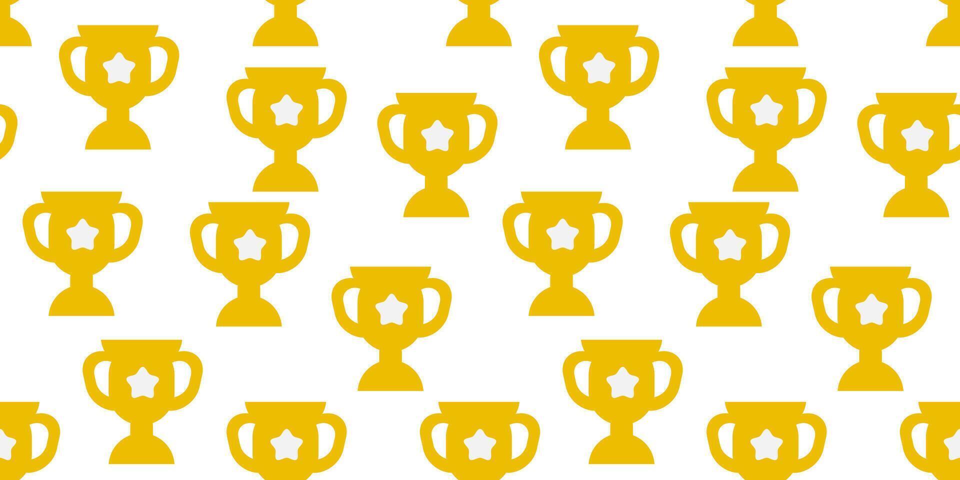 Trophy Pattern background. Gold Trophies Seamless Pattern. gold medal pattern background. competition theme pattern. vector