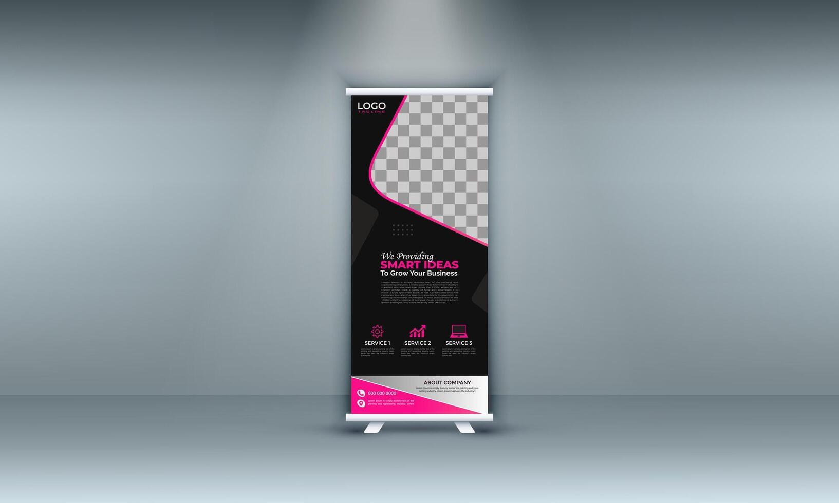 Business Roll-Up Banner Design Layout vector