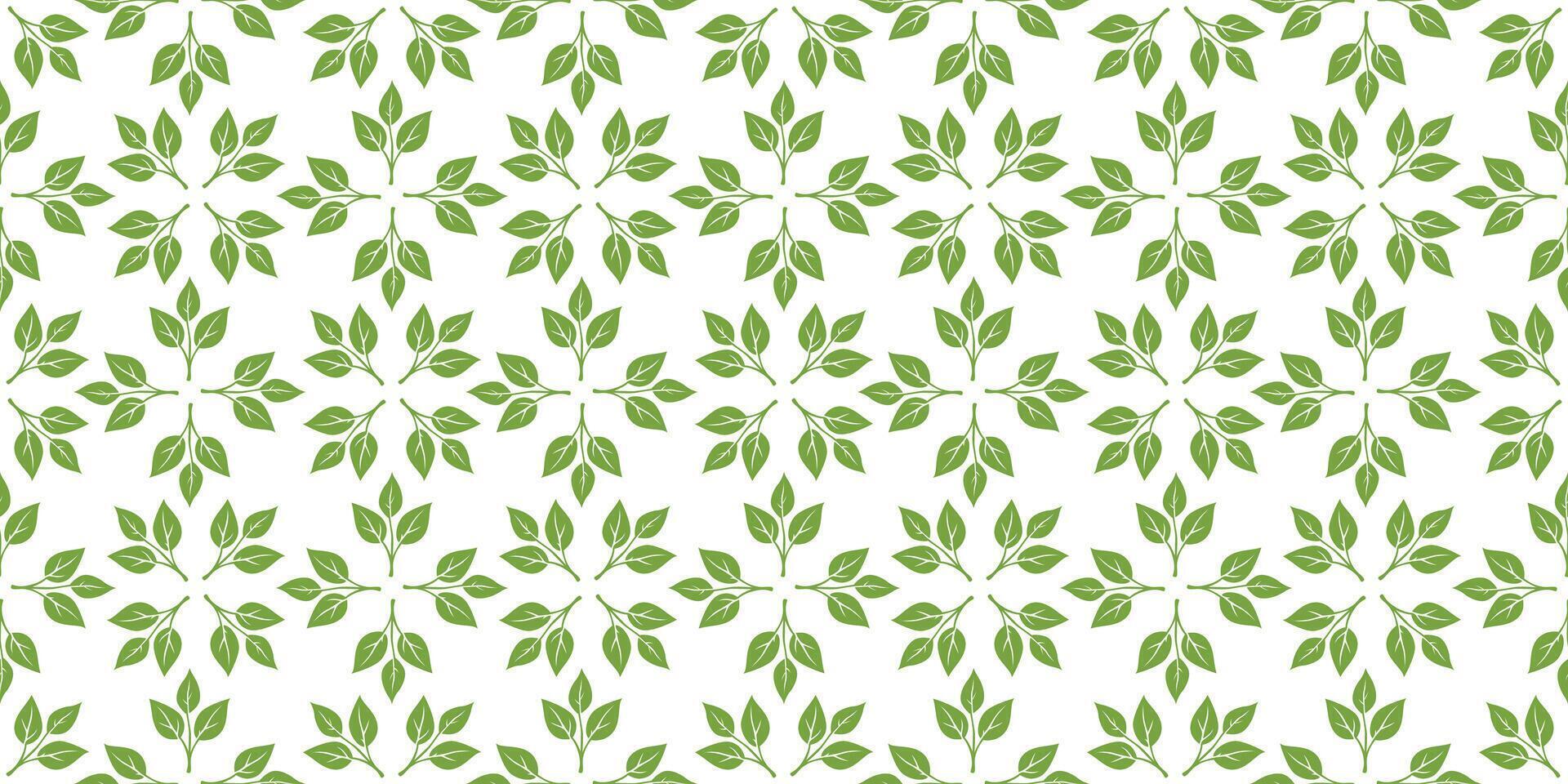green leaves pattern background. Green tea leaf seamless pattern. tea leaves pattern background. seamless patterns with green leaves of tea. vector