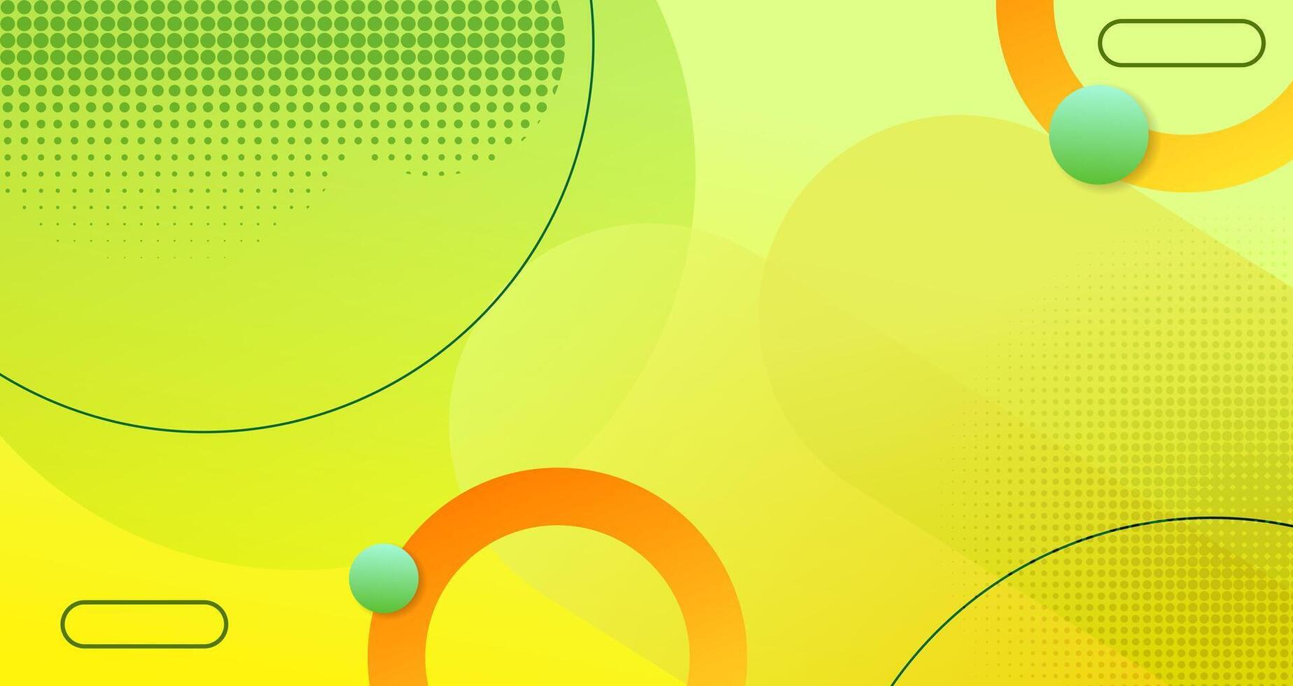 Dynamic shape background abstract with wave gradient green and yellow liquid shape composition, line, circle, space for text for futuristic ads, booklets, banners and wallpaper. vector