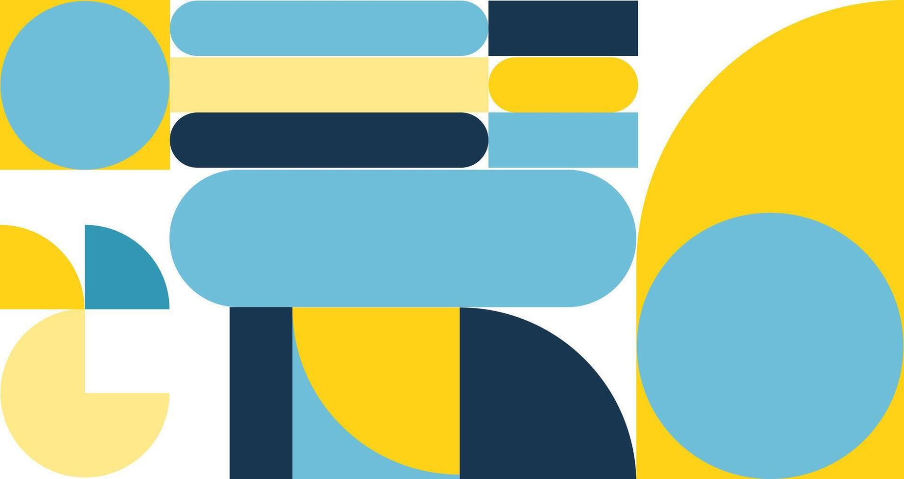 A colorful abstract design with blue, yellow and white shapes vector