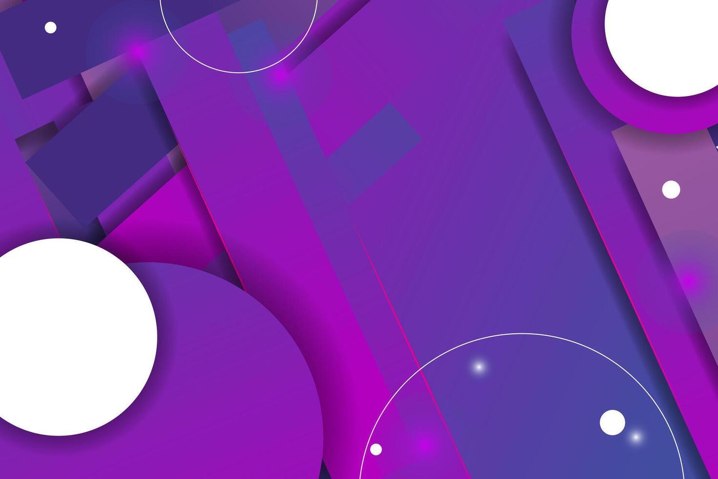 A purple background with white circles and shapes vector