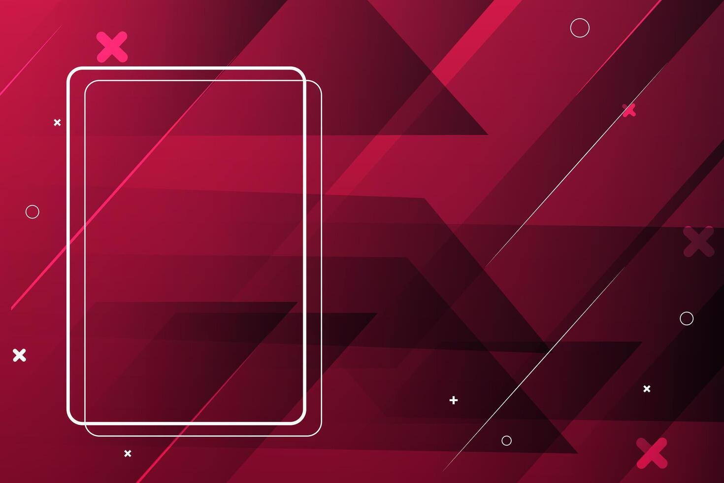 A red and black background with a phone on it vector