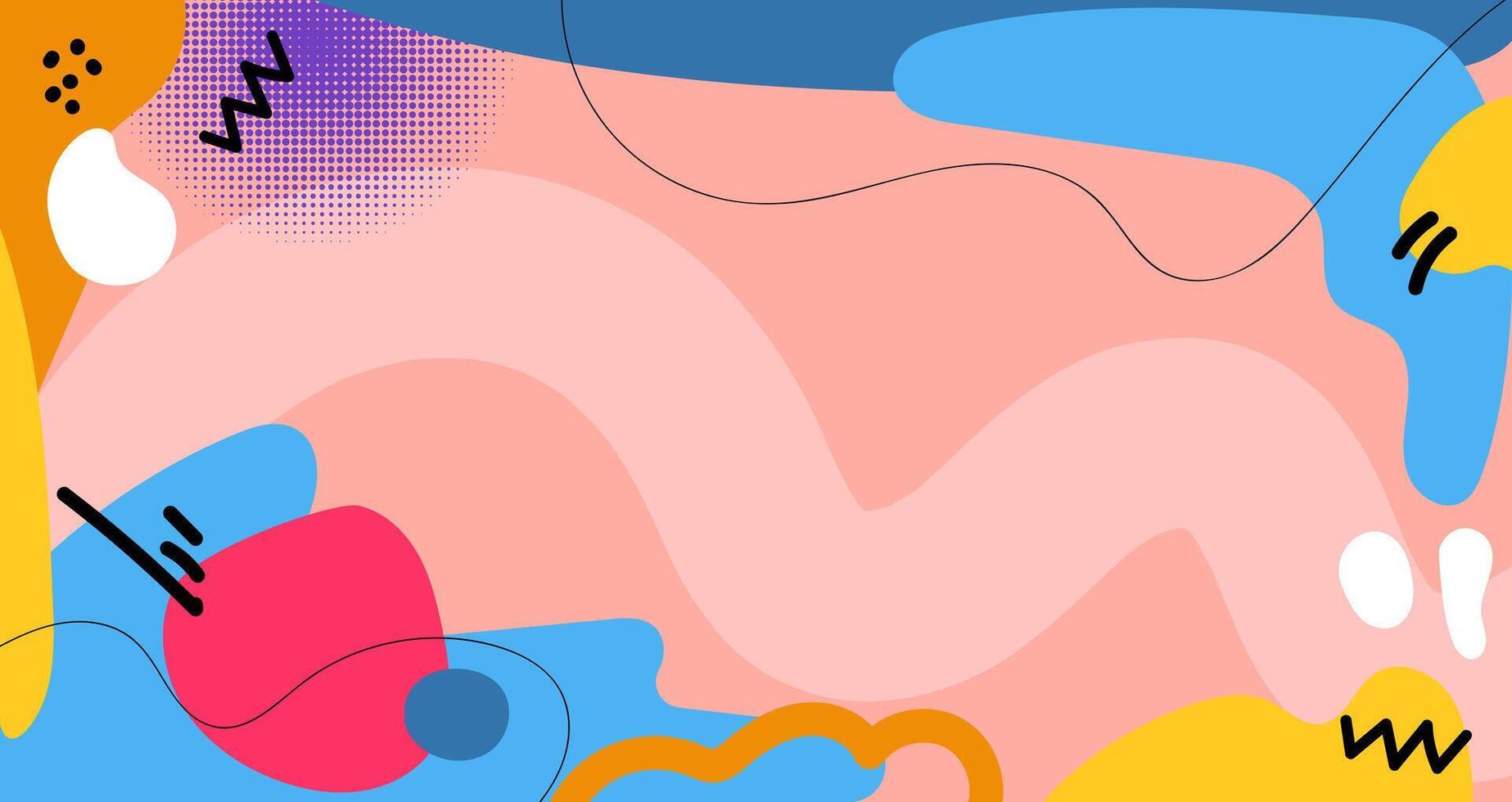Abstract background with colorful shapes and lines vector