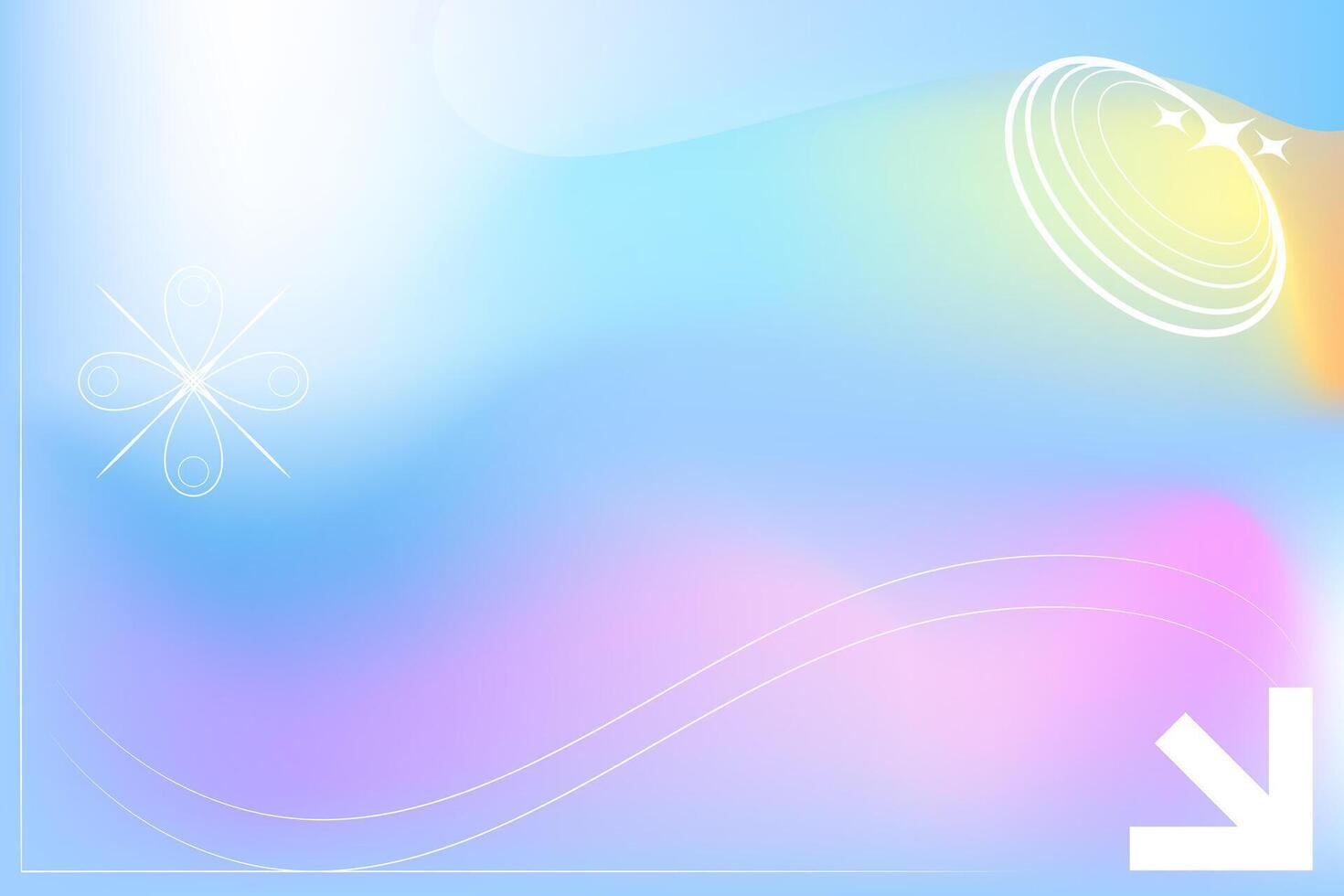 A colorful background with a white arrow and a blue and pink swirl vector