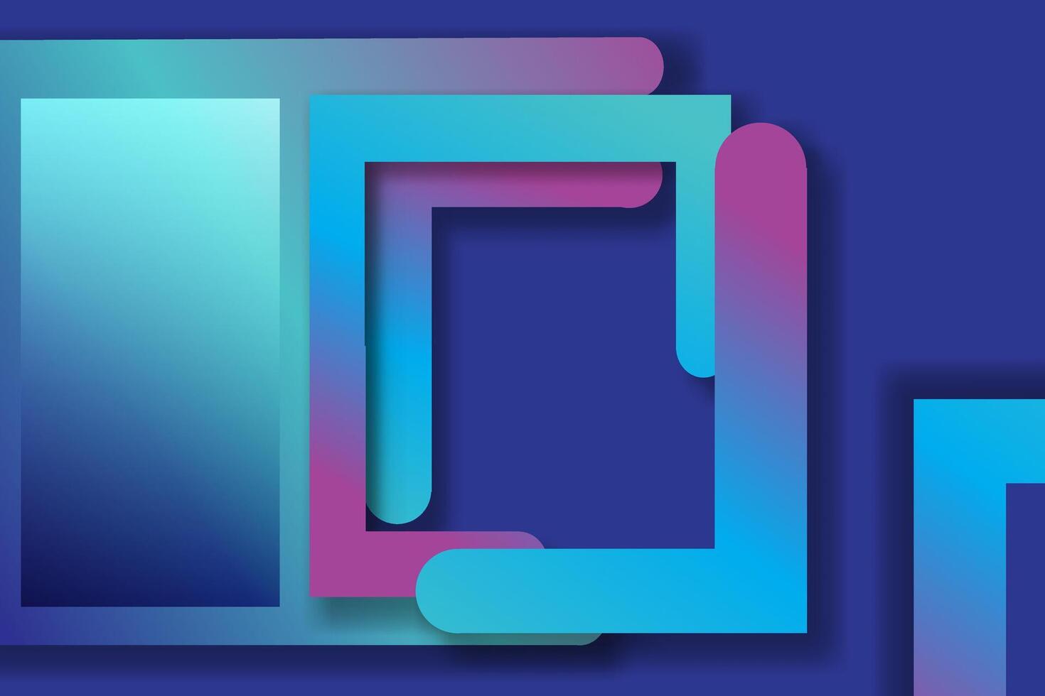 A blue and purple square with a blue and pink background vector