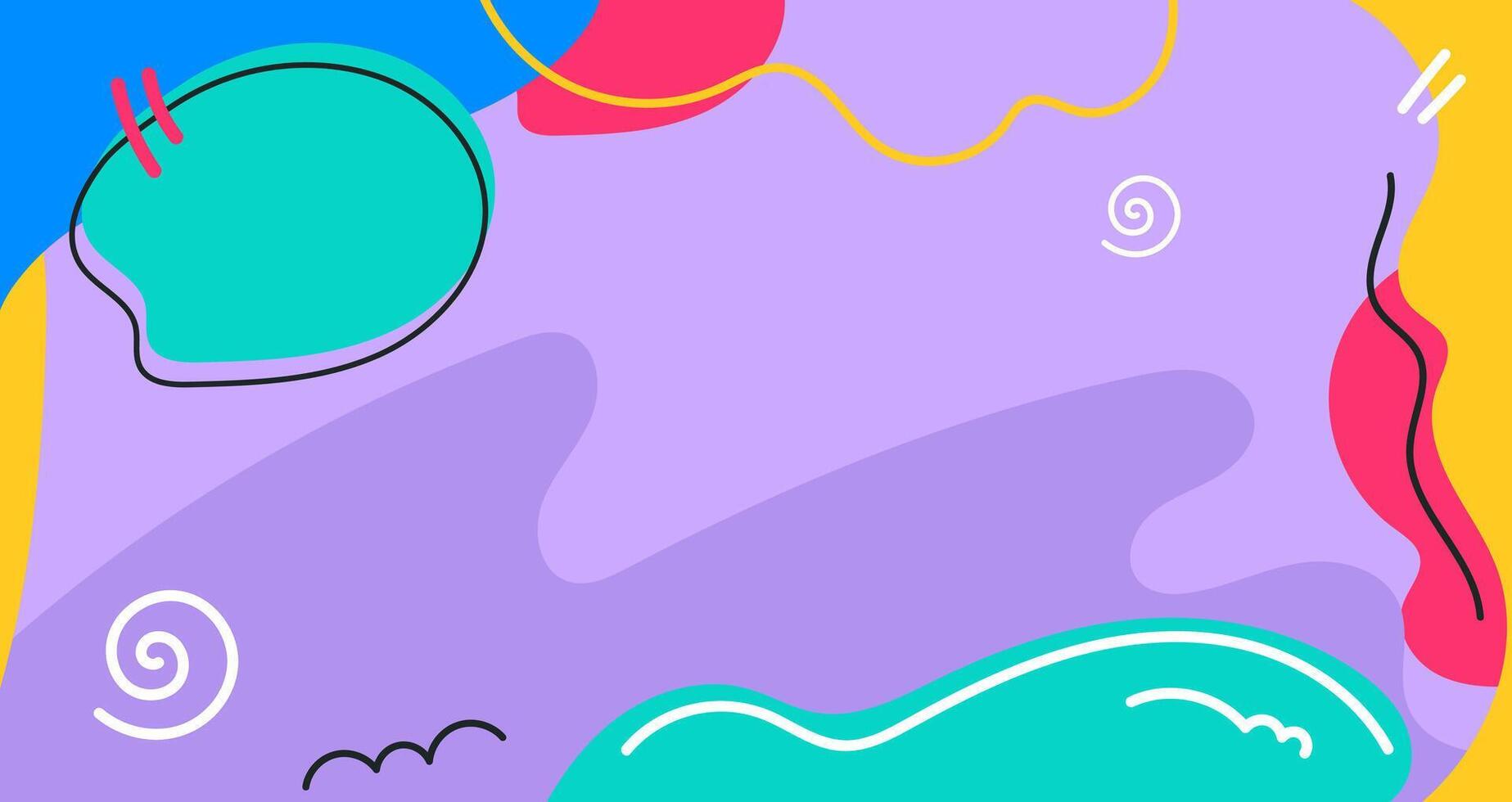 A colorful abstract background with a wave and a circle vector