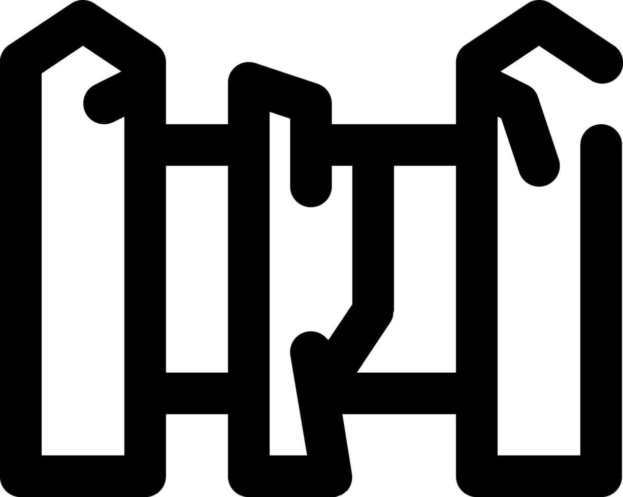 broken fence icon design, 32px size vector