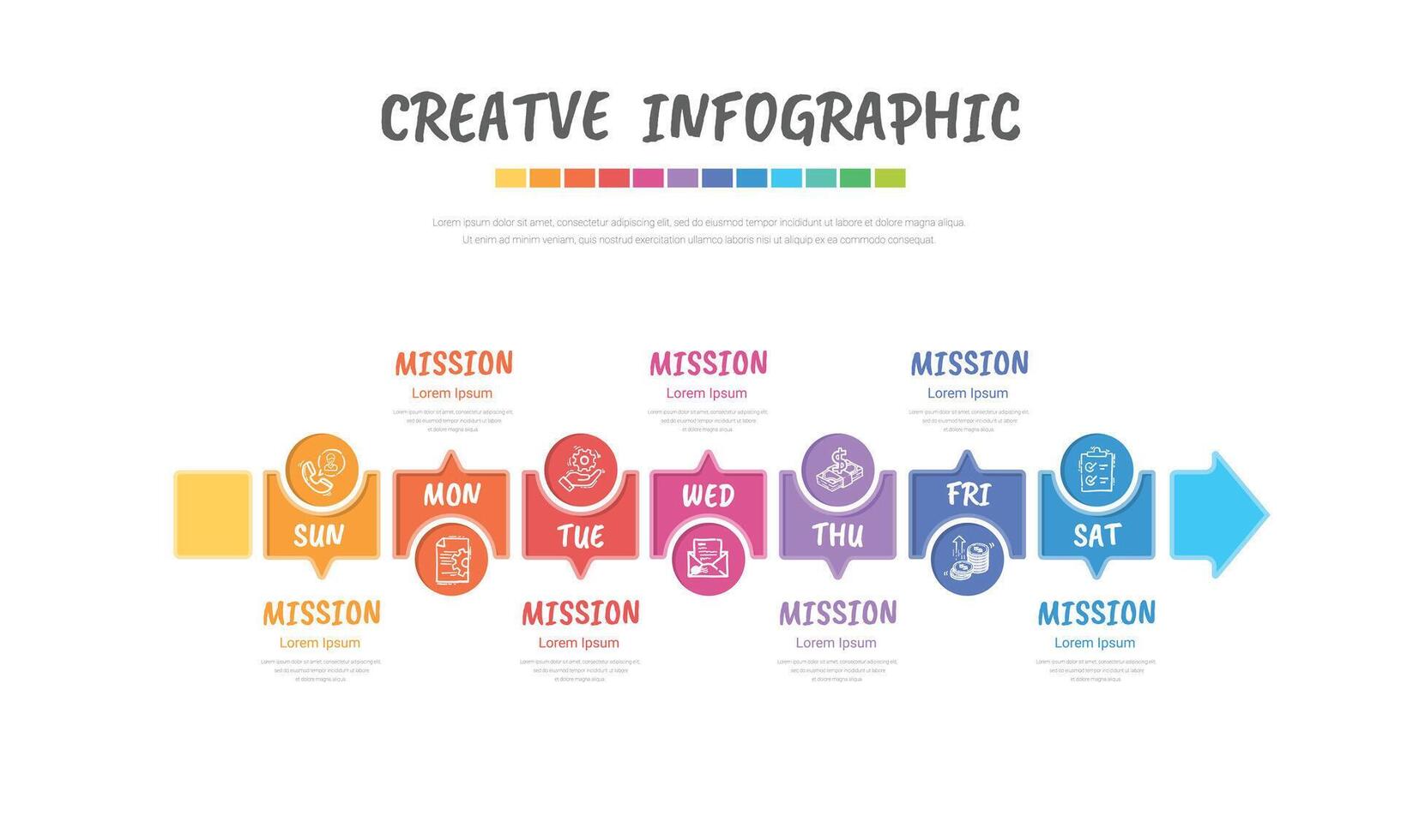 Timeline business for Week infographic design. vector