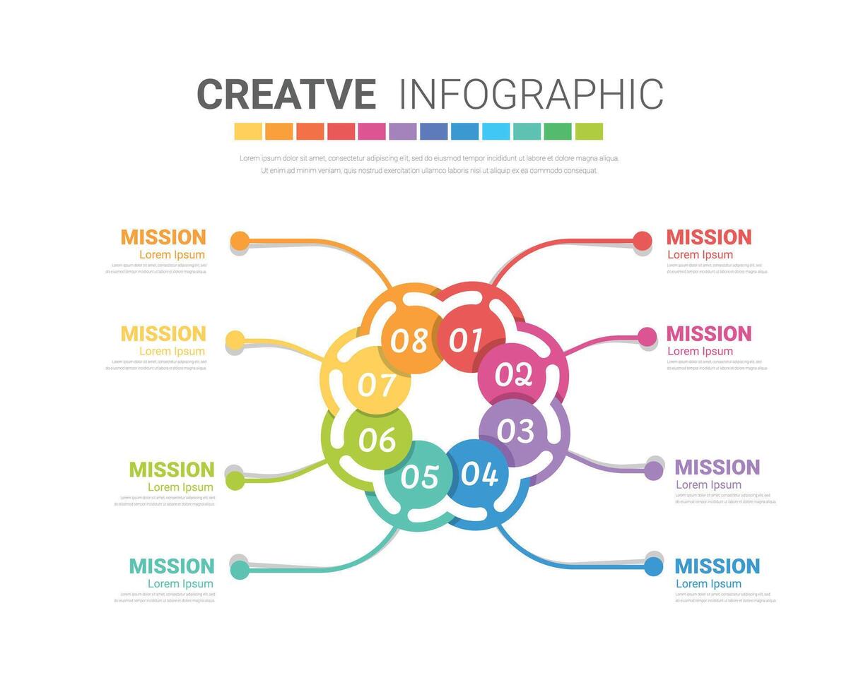 Template for cycle diagram, Presentation and round chart. vector