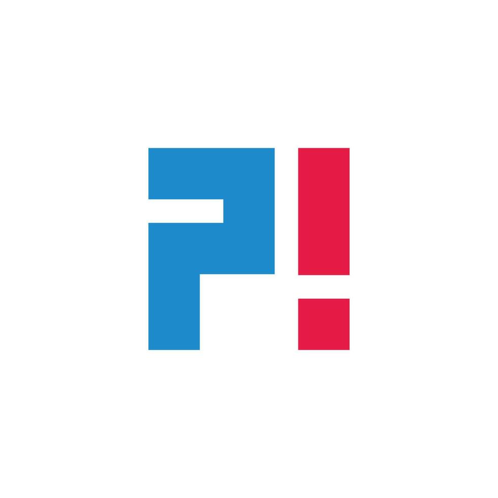 letter p exclamation geometric logo vector