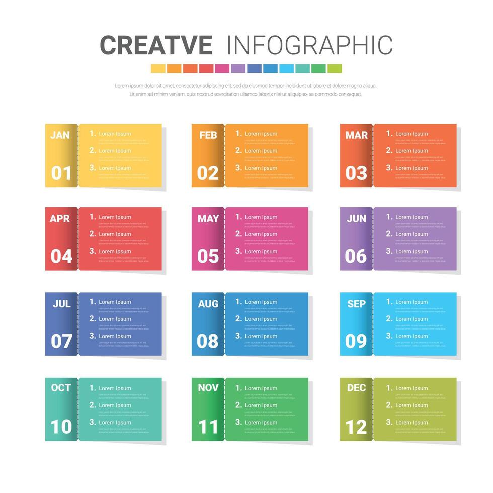 Infographics element design for all month. vector