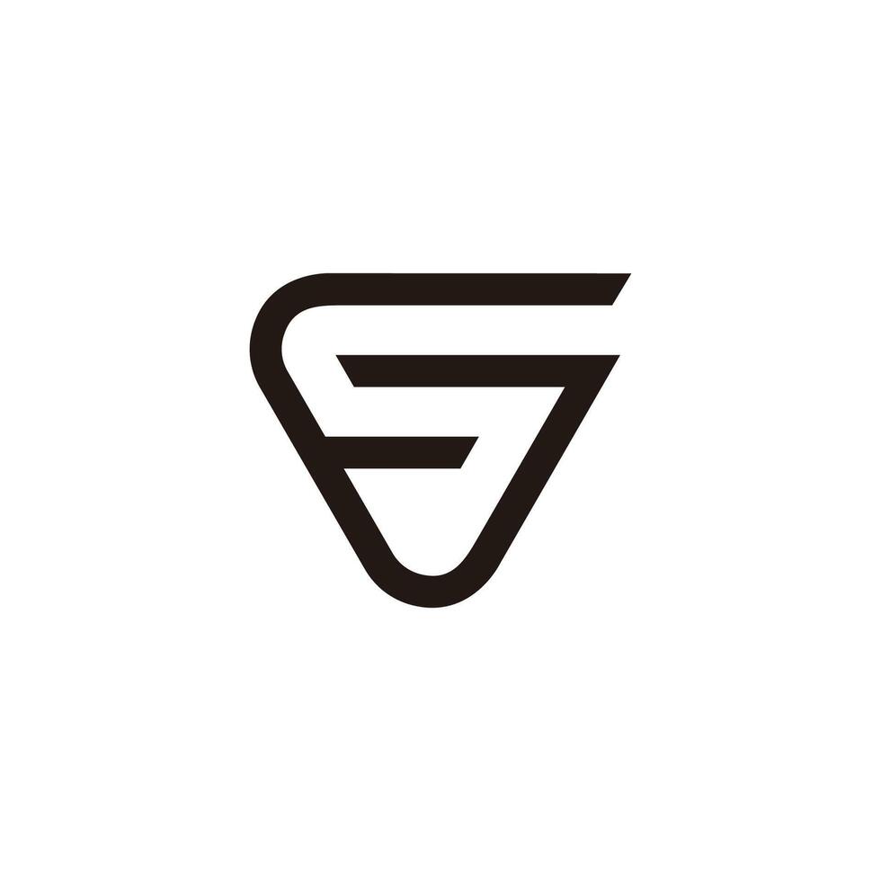 letter gs triangles stripes negative space lines simple logo vector