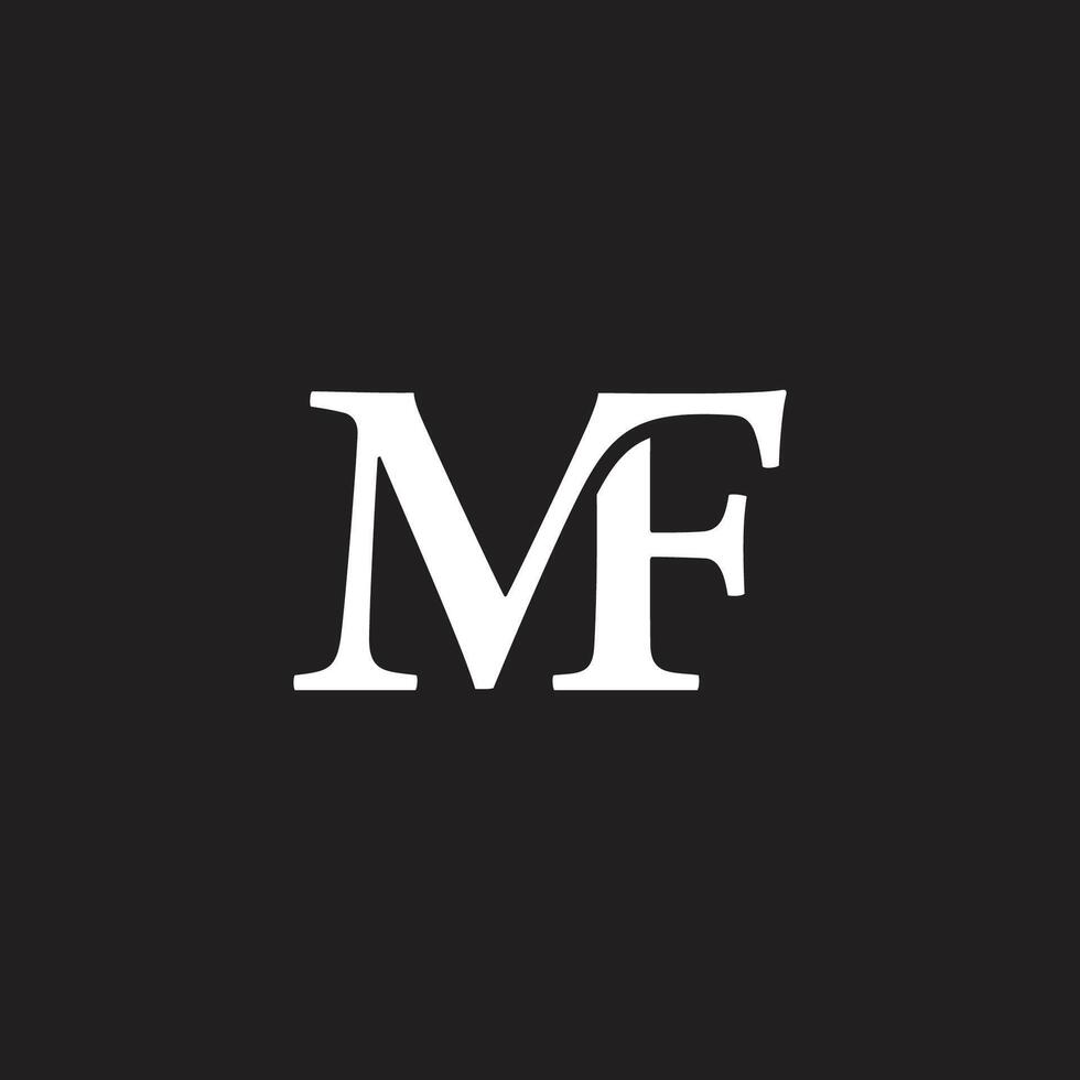 letter mf loop linked 3d flat logo vector
