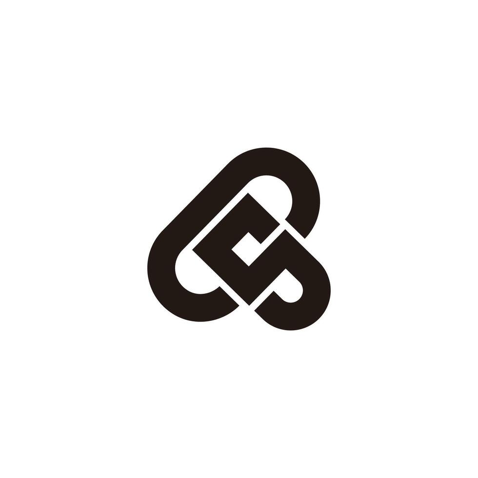 letter cs linked chain simple geometric logo vector