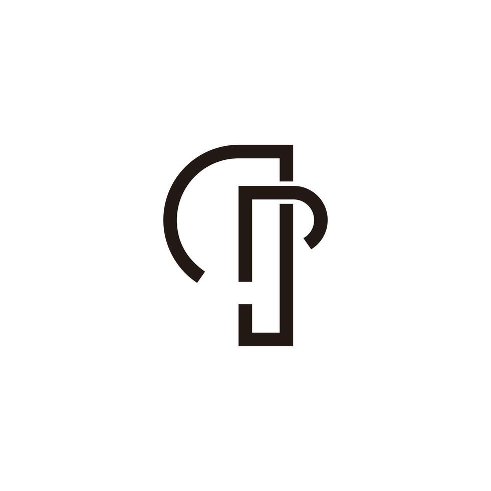 letter qr overlap simple linear logo vector