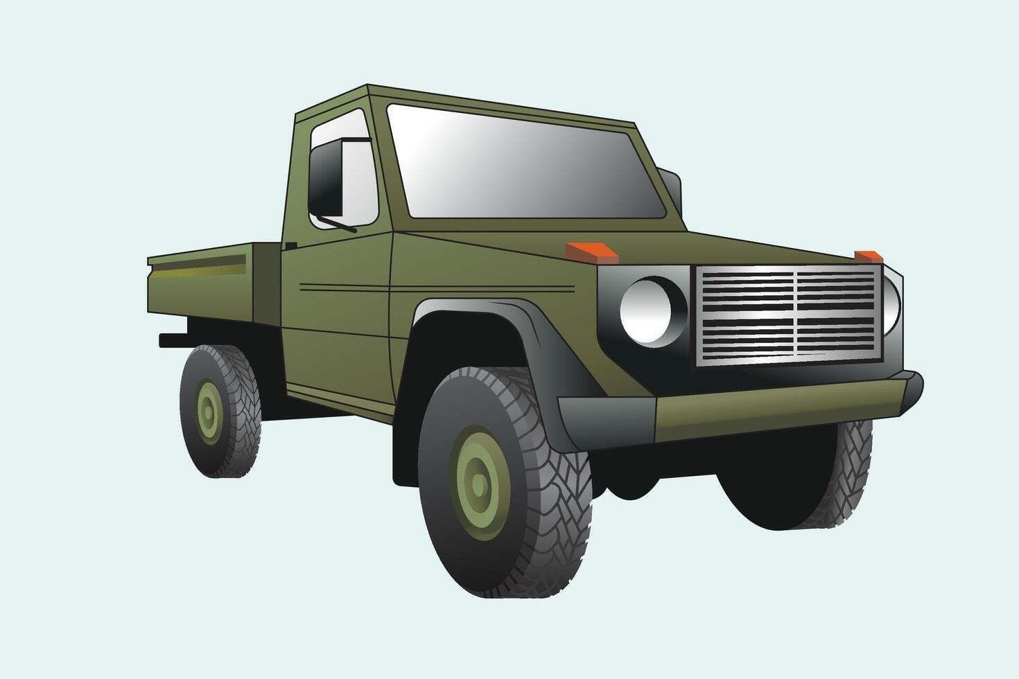 Army Pickup Truck Illustration Design vector
