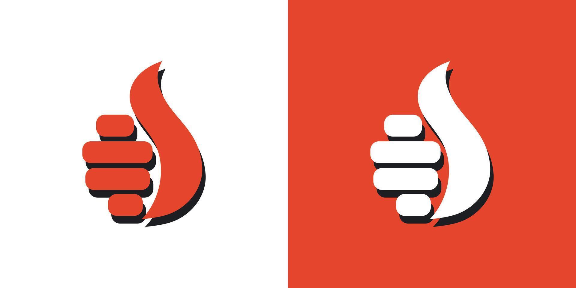 Thumb Up finger abstract icon logo . hand people design concept vector