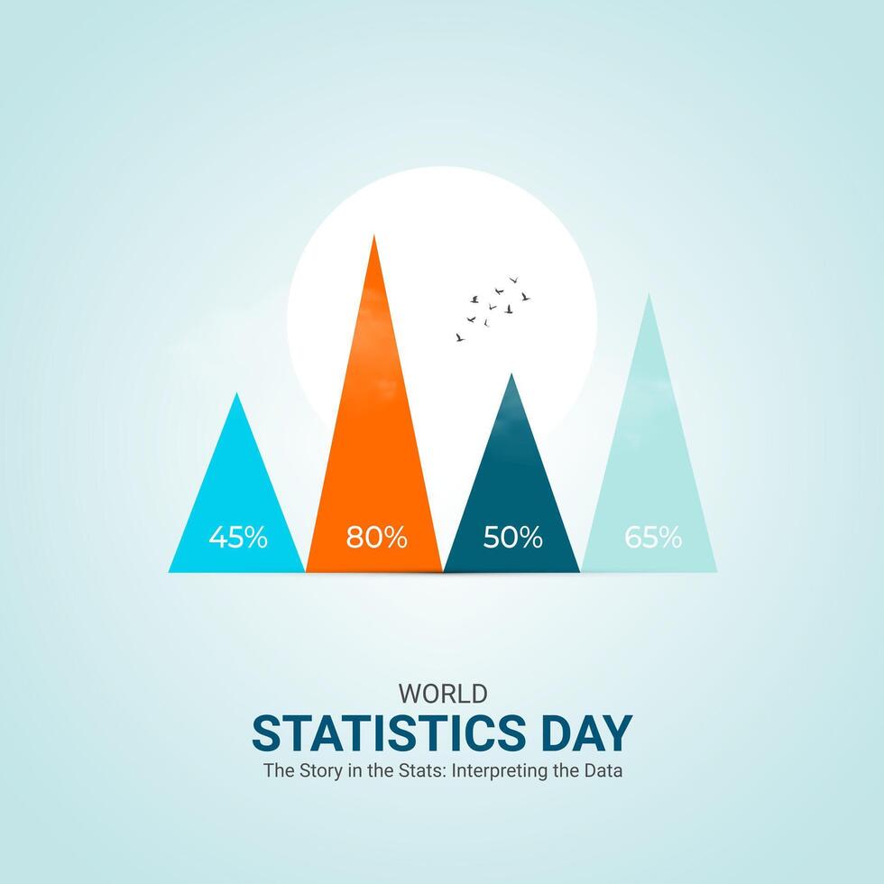 World Statistics Day, 3D Illustration creative design vector