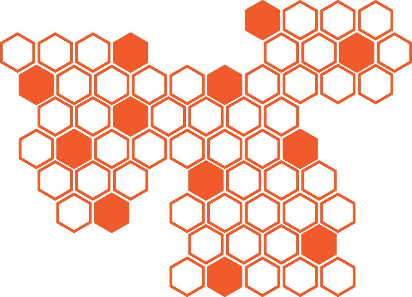 simple abstract orange color rendom honeycomb pattern polygon with orange and orange on a white background vector