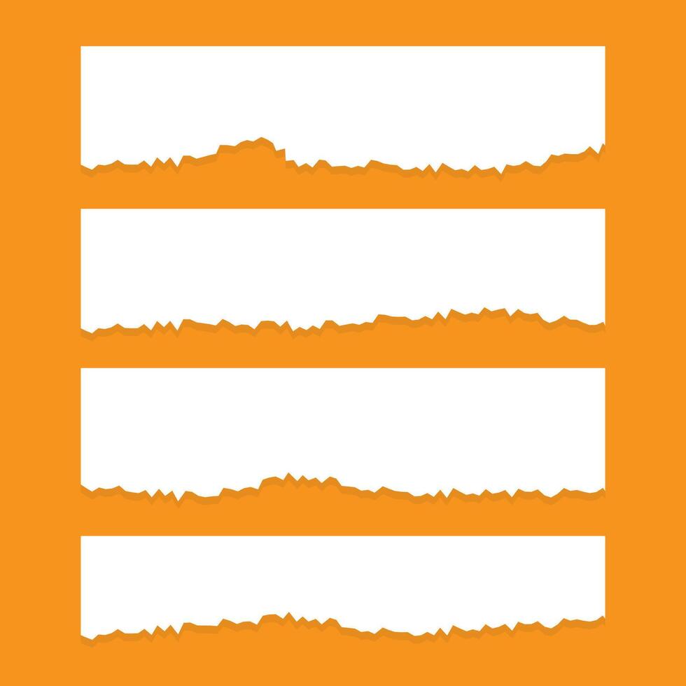 White torn sheet of paper stripes set vector