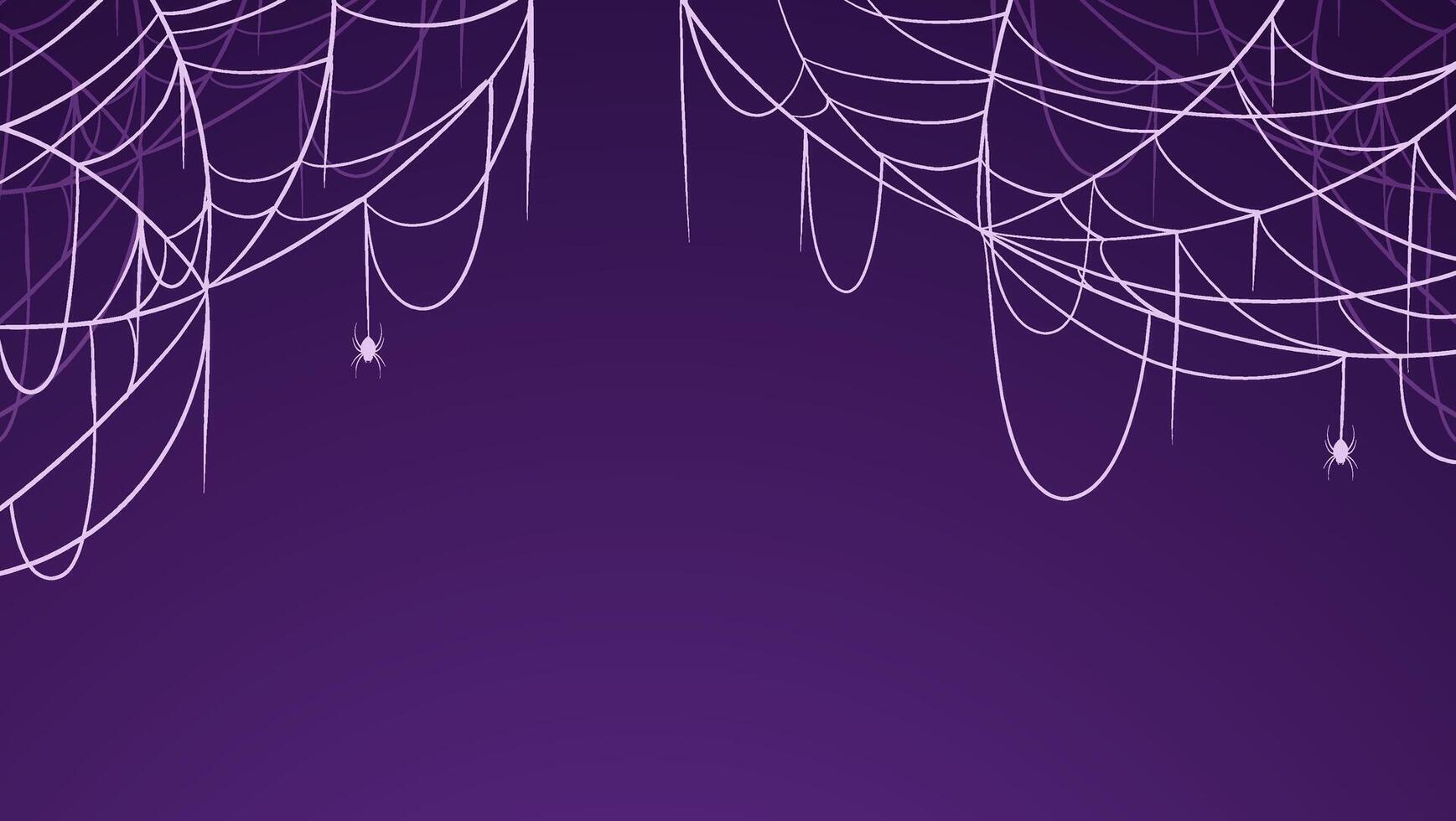 Halloween themed background featuring a spider web design. Simple line art of a spider web. vector