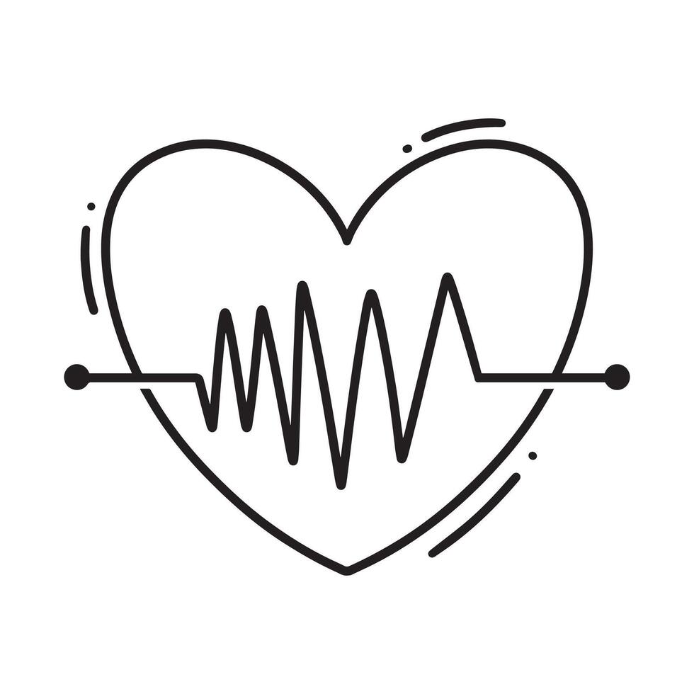Hand Drawn heart rate illustration vector
