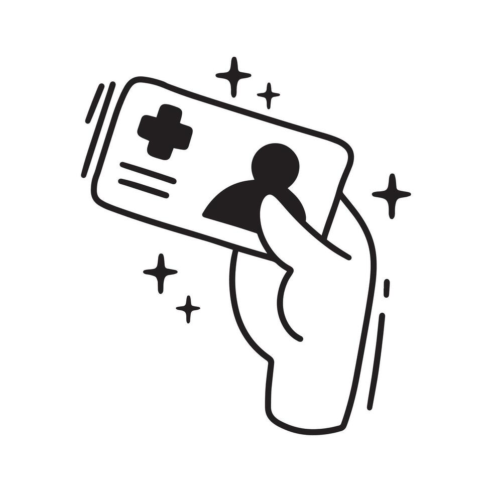 Hand Drawn health card outline Illustration vector