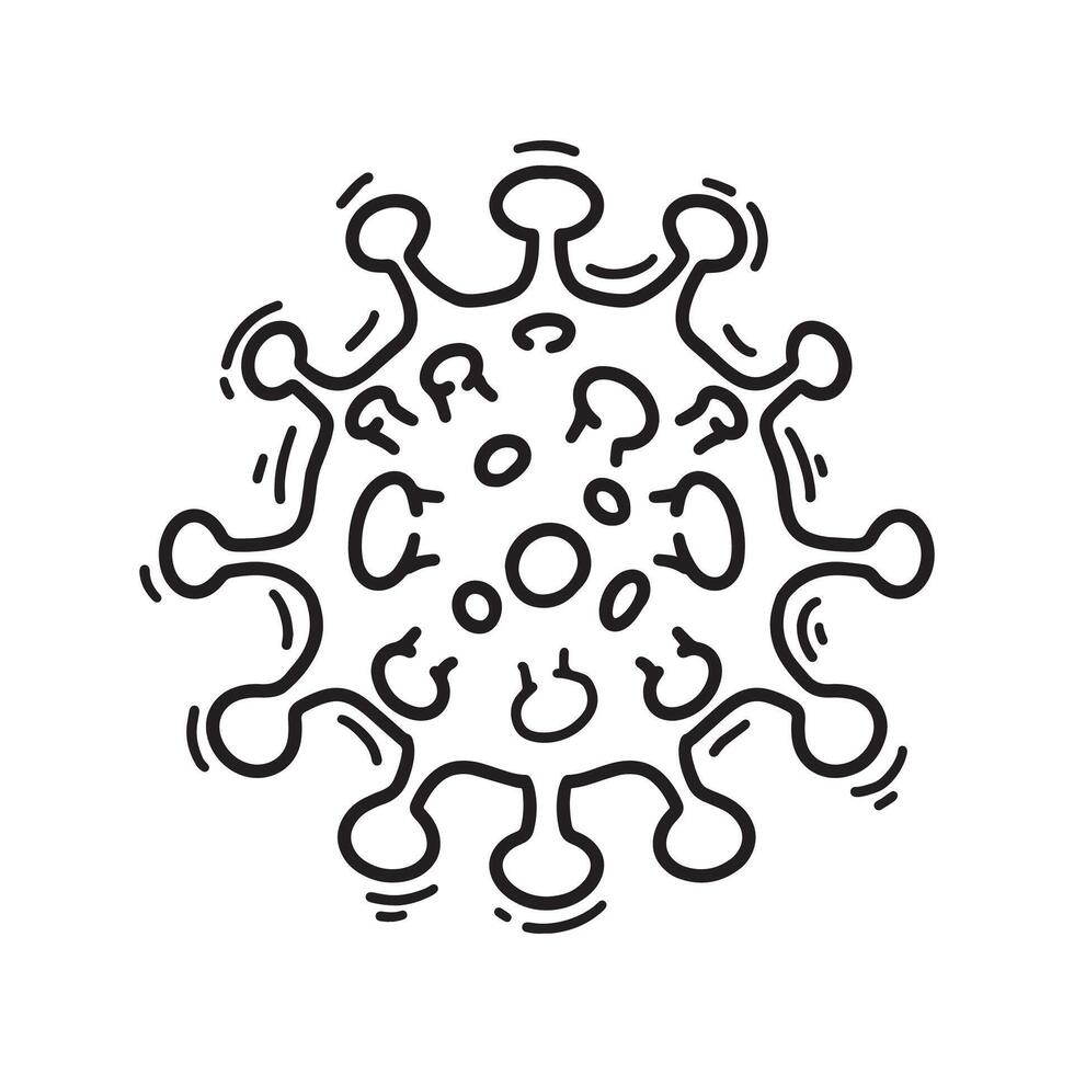 Hand Drawn Virus Outline Illustration vector