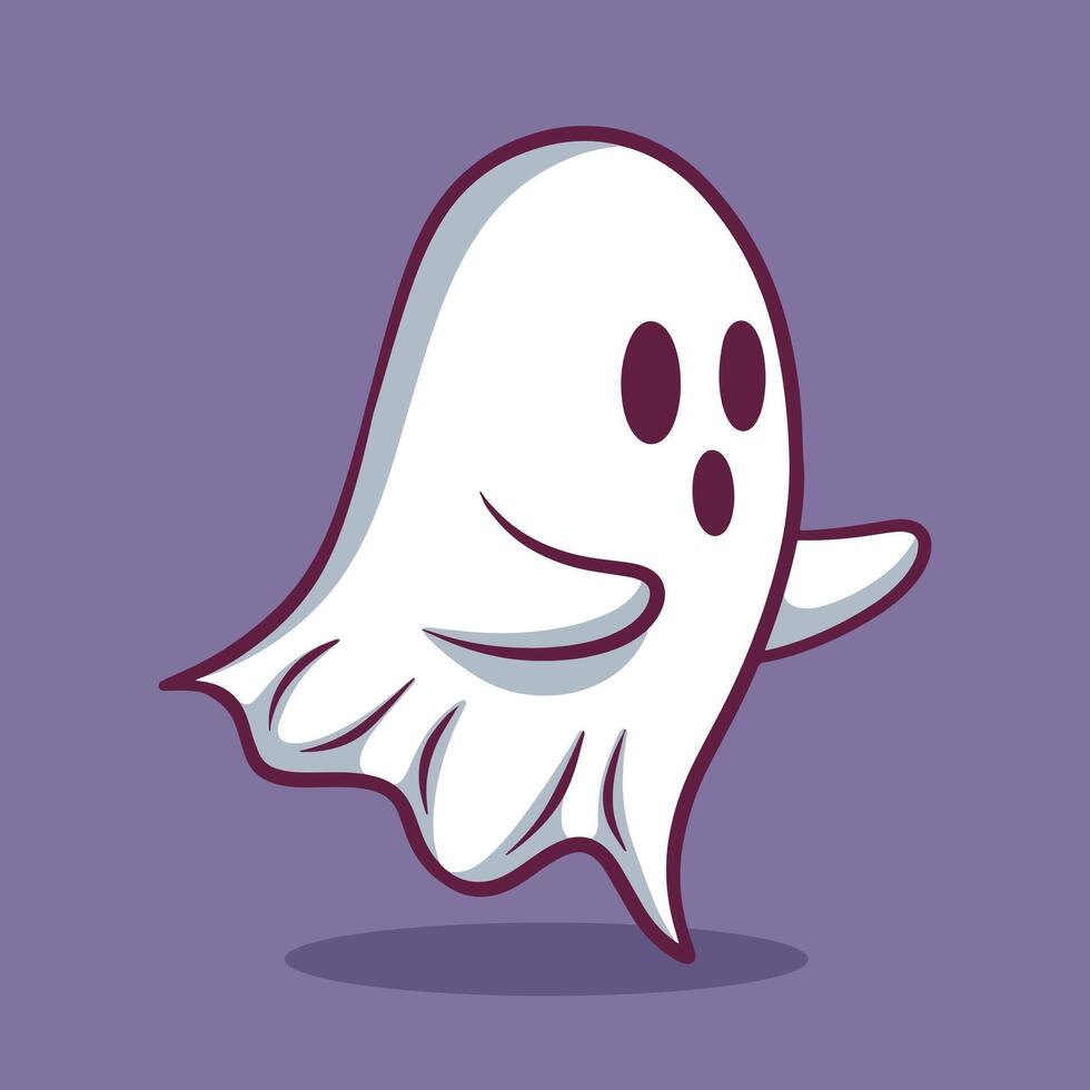 Cute hand drawn ghost illustration vector