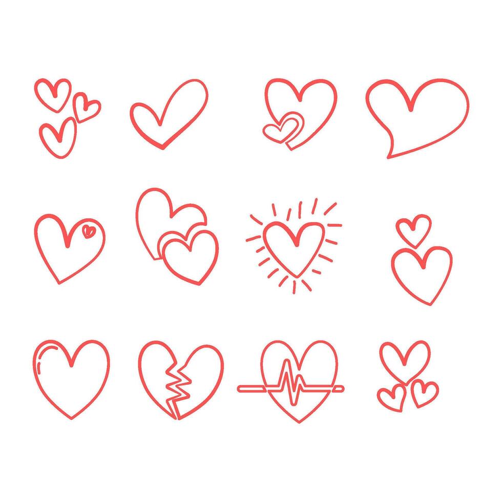 Set of Hand drawn love vector