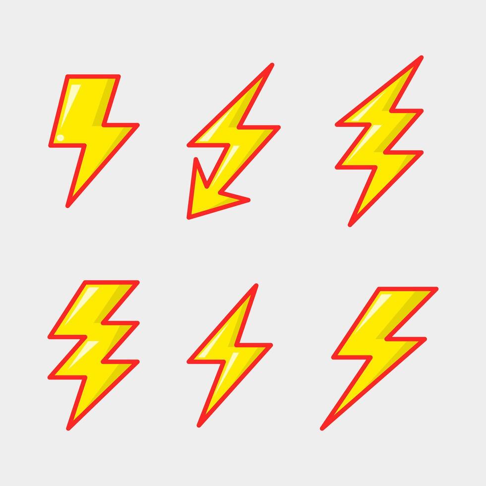 Set of Lightning Bolt vector