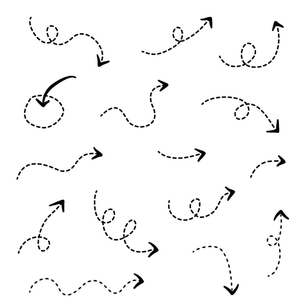 Dashed arrow set collection vector