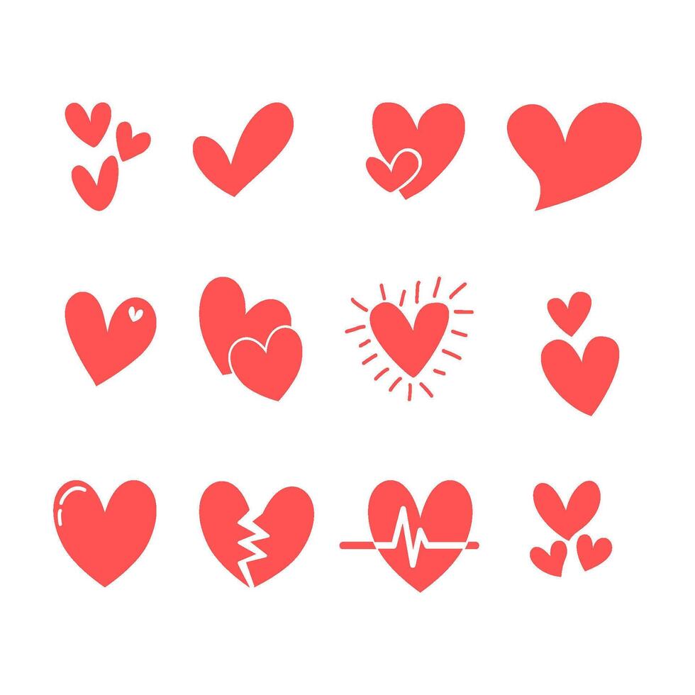 Set of Hand drawn love vector